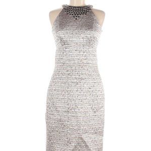 Silver & Gold Sleeveless Maggy London Dress, Size 6.